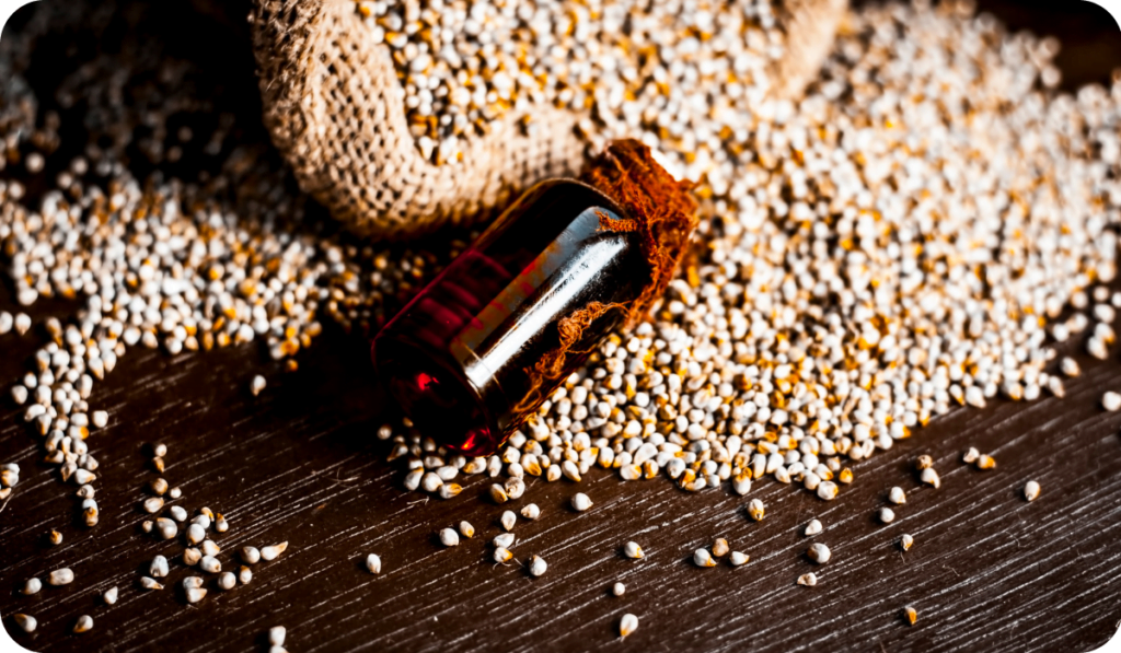 Pearl millet oil with raw pearl millet